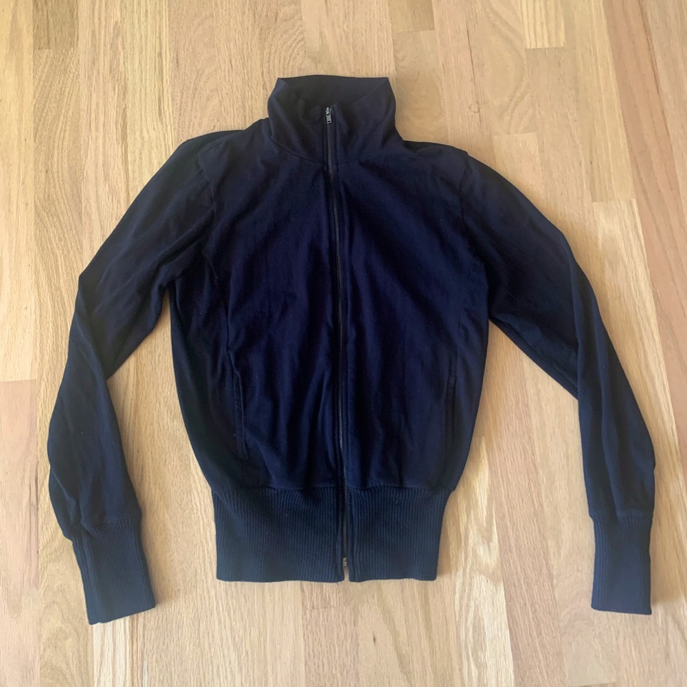 james perse 2 Womens Top Sweatshirt Black Zipper